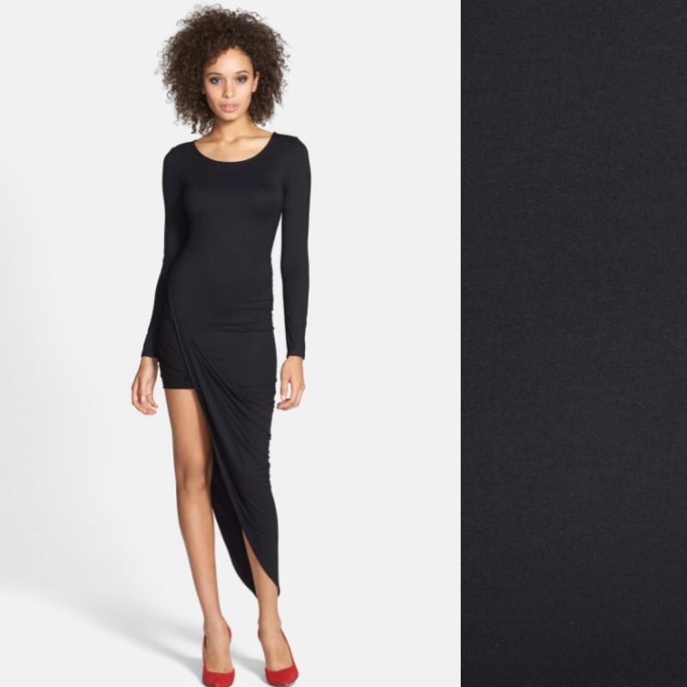 ASTR Twist Wrap Asymmetrical Body-Con Dress
